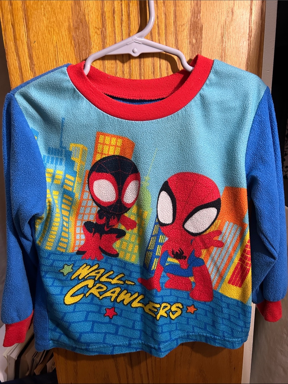 Marvel Red & Blue Wall Crawlers Kids Pajama Top